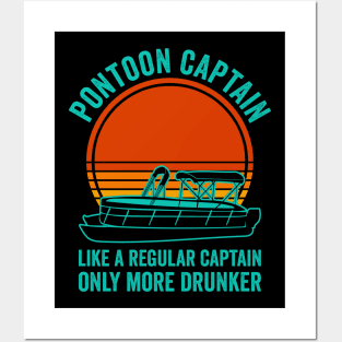 Pontoon Captain Funny Pontoon Boat Lover Posters and Art